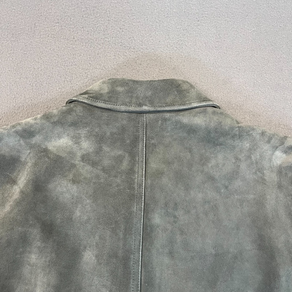 Banana Republic‎ Mens Medium Suede Leather Trucker Jacket New Cinders Gray NWT - Picture 9 of 9